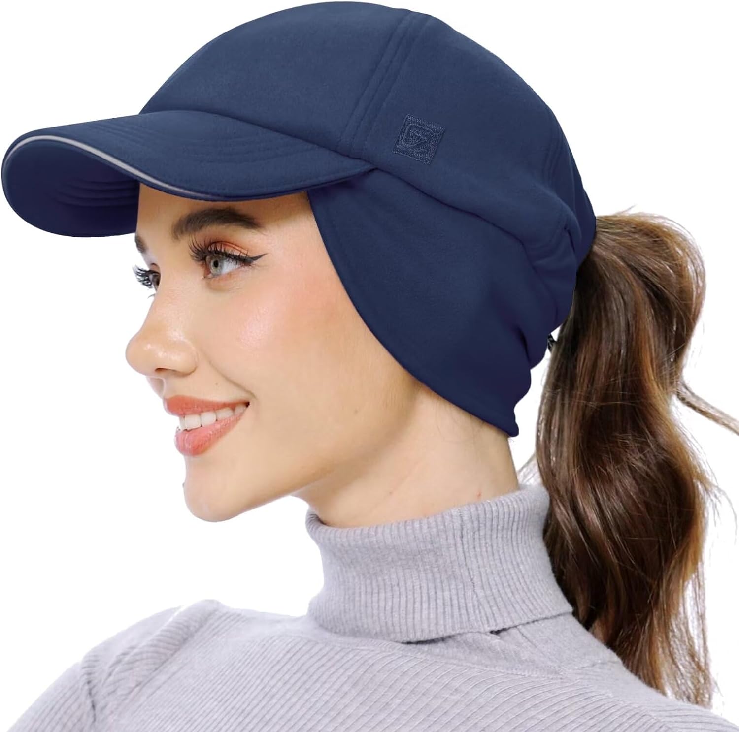 Detalle de GADIEMKENSD Womens Fleece Ponytail Hat Reflective Winter Hat