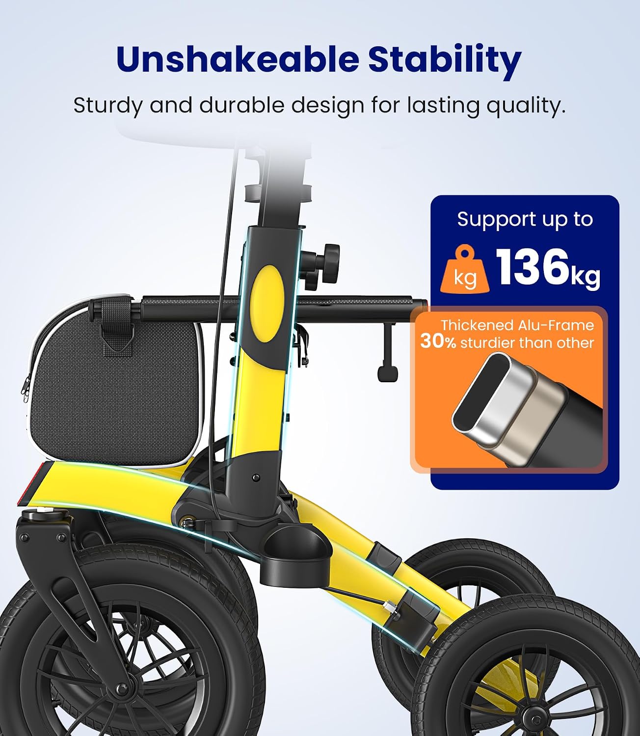 Thumbnail 3 de VOCIC All Terrain Rollator Walker – Foldable Outdoor Rollator with Seat for Seniors