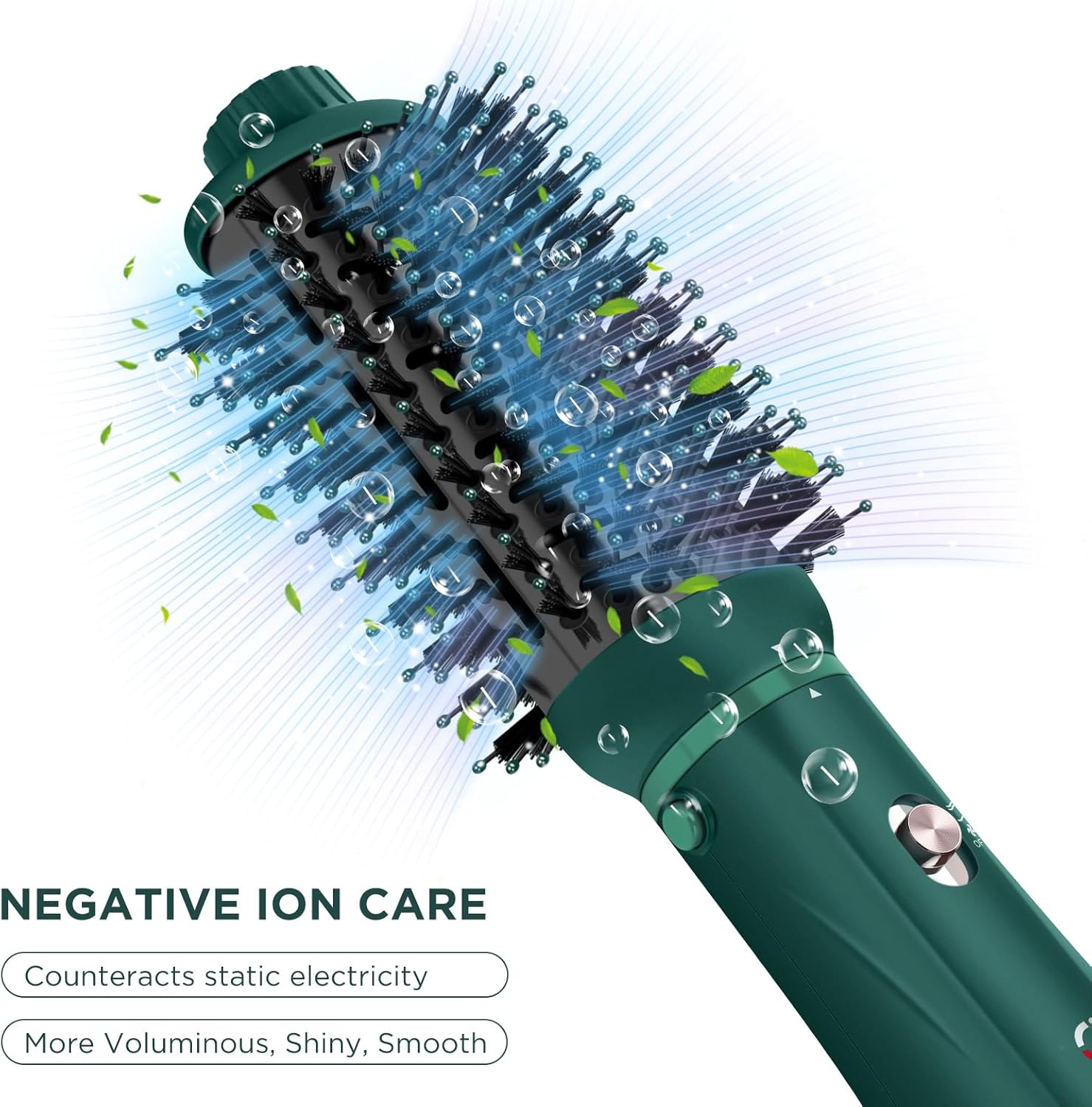 Detalle 2 de IG INGLAM 4-in-1 Detachable Hair Dryer Brush with Oval Titanium Barrel (Dark Green)