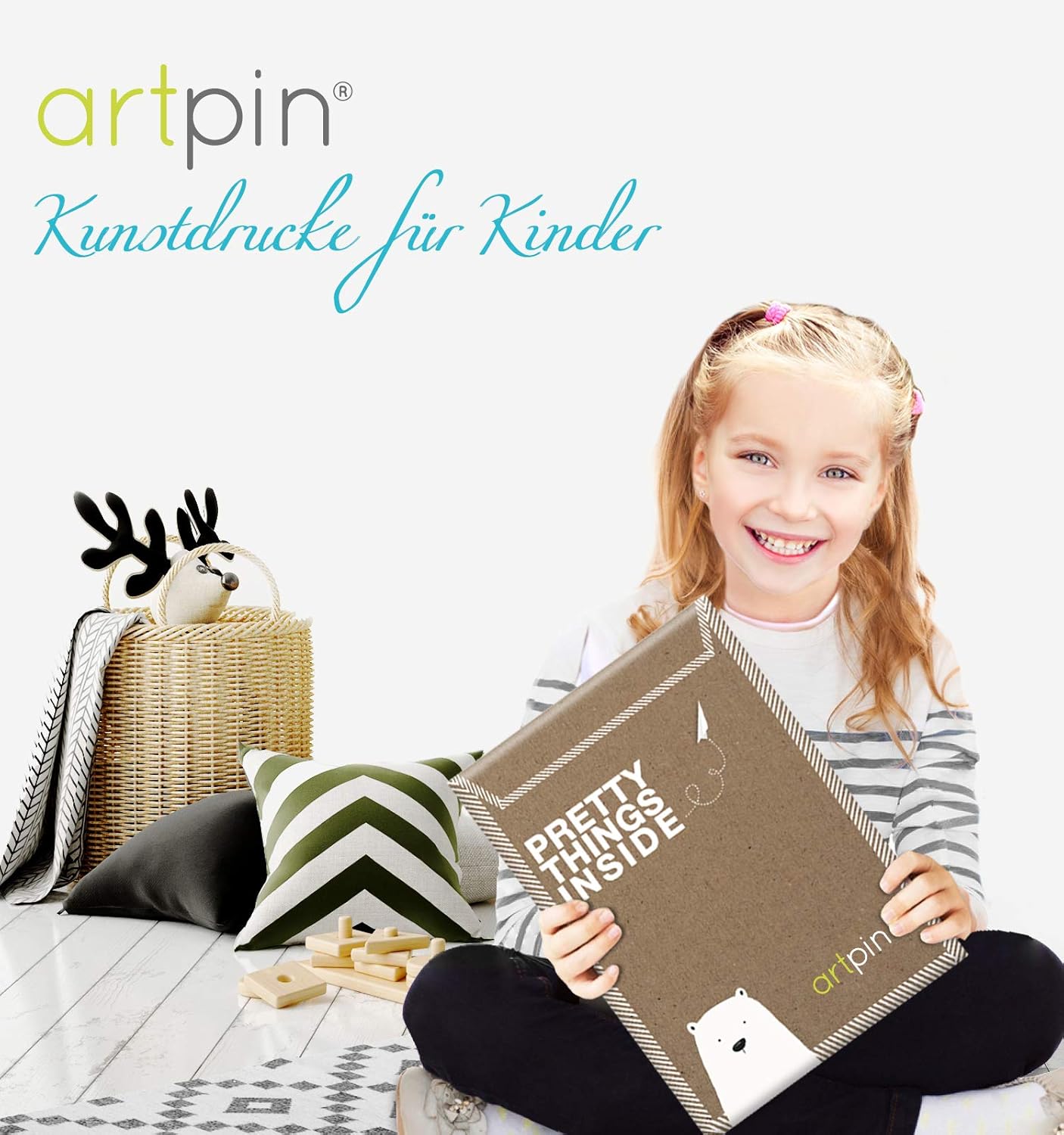 Detalle de artpin® 3er Set Poster Kinderzimmer – Waldtiere, A4 Bilder für Baby-/Kinderzimmer