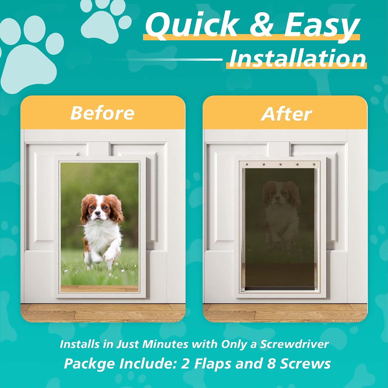 Detalle de MOLYLY Dog Door Replacement Flaps, 2-Pack