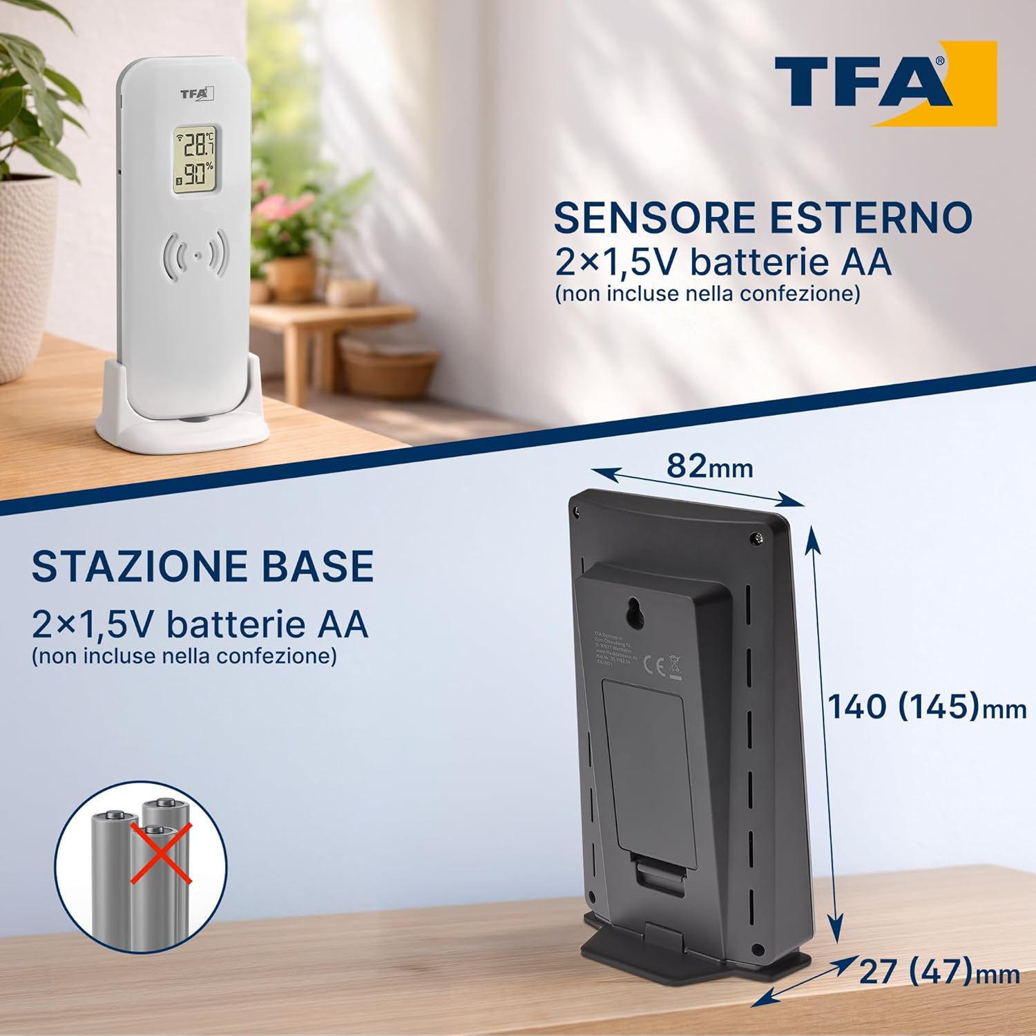 Thumbnail 5 de TFA Dostmann stazione meteo 35.1162.10 grigio