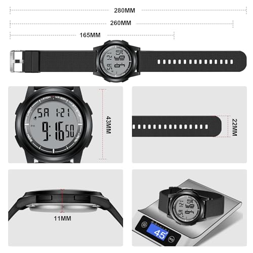 Detalle 2 de HANPOSH Reloj Hombre: Impermeable, Cuarzo Analógico, LED y Correa de Silicona