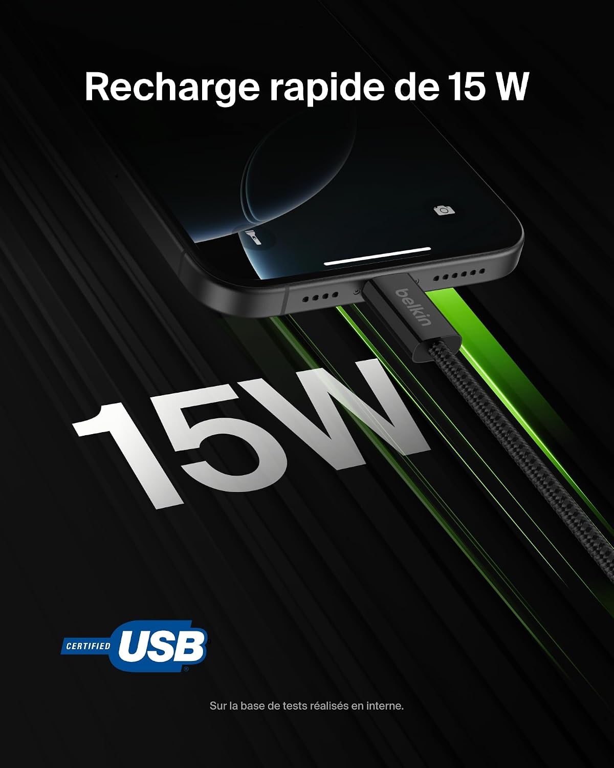 Thumbnail 1 de Belkin Pack de 2 Câbles USB-A vers USB-C 1,5 m noir
