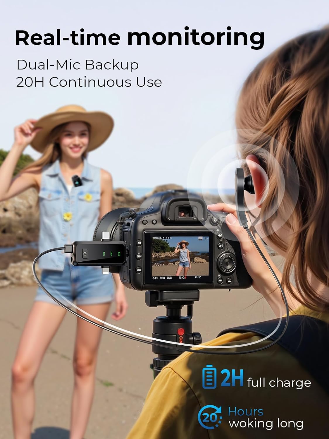 Thumbnail 3 de MENERESAS Wireless Lavalier Mic for iPhone 75ft