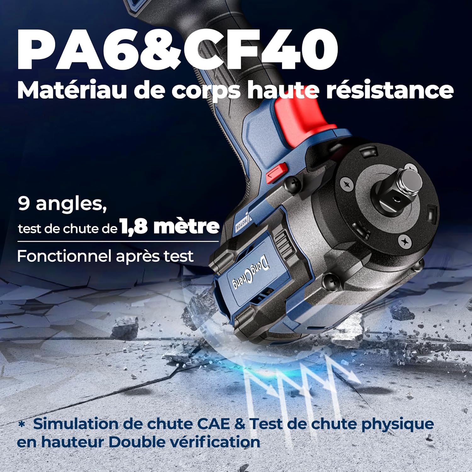 Thumbnail 5 de Clé à chocs sans fil Dong Cheng 18V sans balais – 598 Nm, 4 vitesses, kit complet