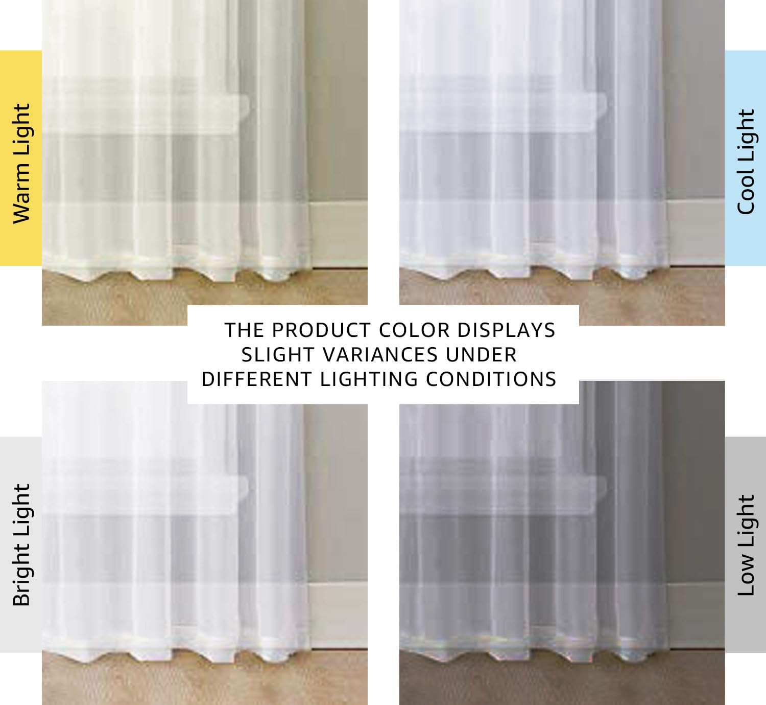 Detalle 2 de NICETOWN White Sheer Curtains 84 in 🪟