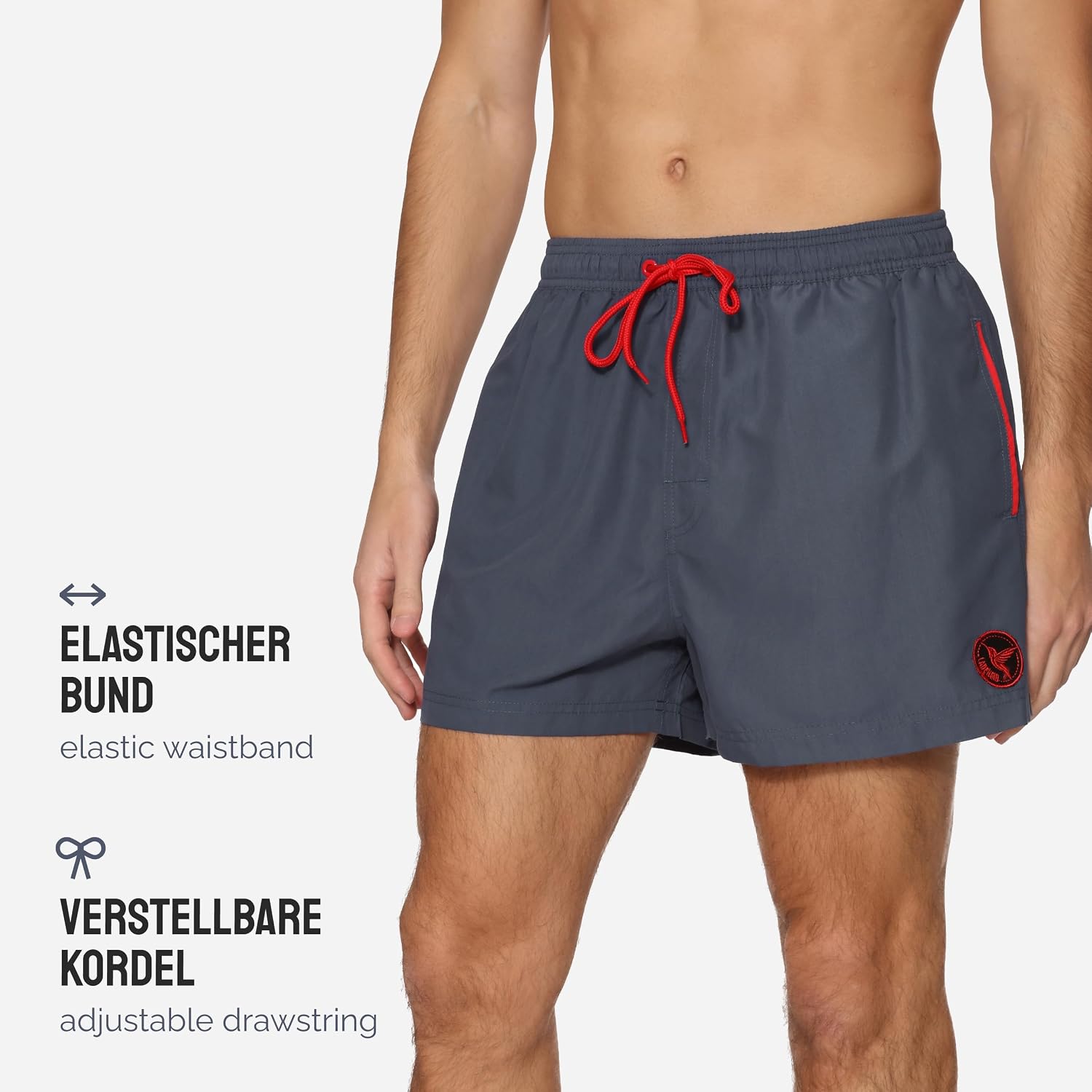 Detalle de Ladeheid LA40-199 heren zwemshort van sneldrogend polyester met mesh binnenbroek