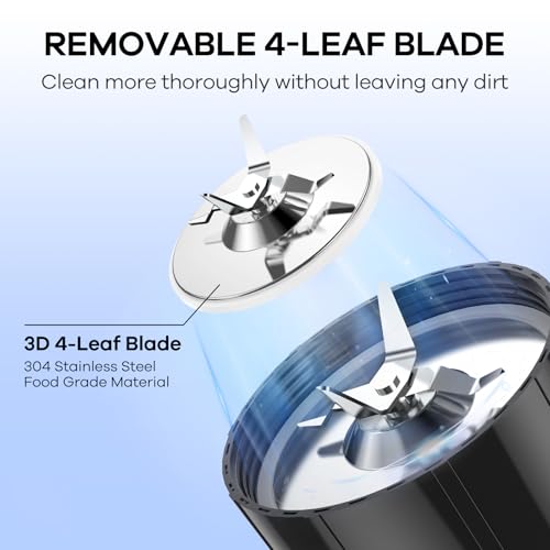 Detalle de Ganiza Mixeur 900W avec 3 gourdes portables – Blender personnel et nomade