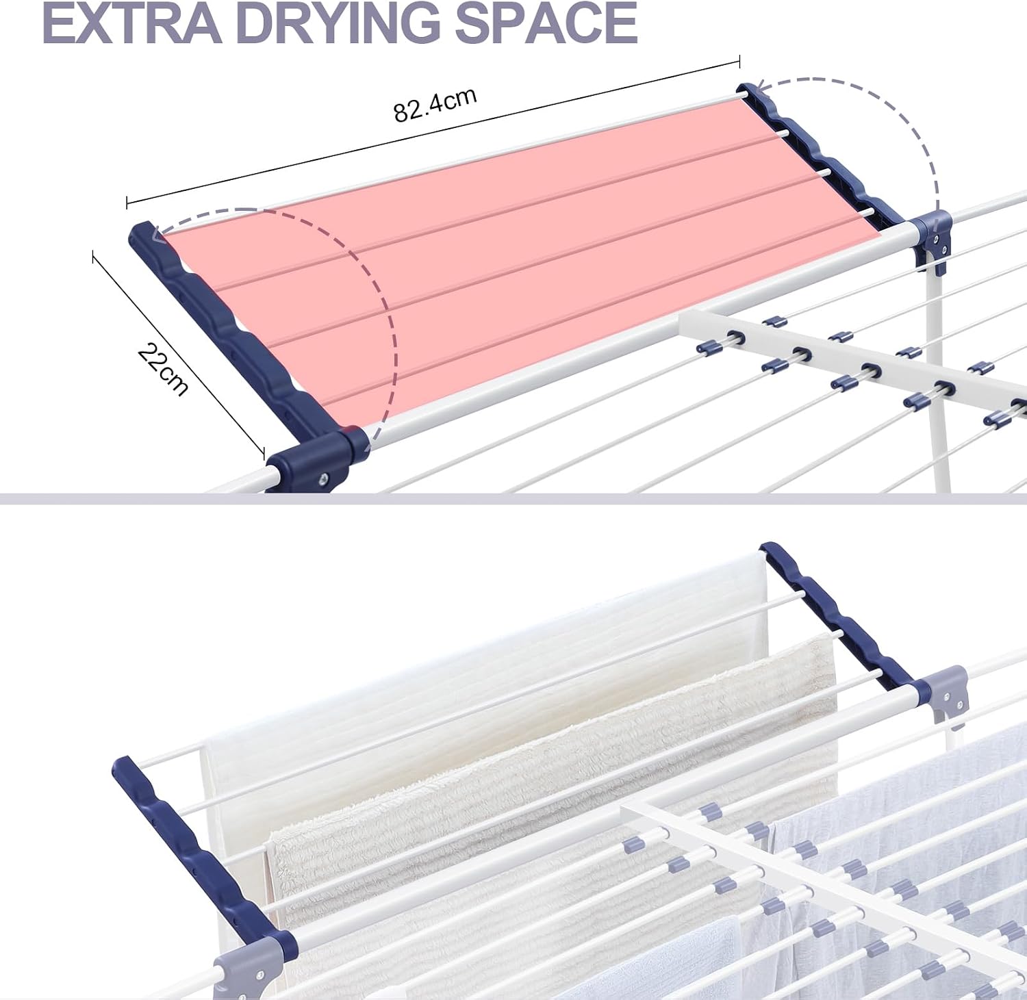 Detalle de SYKIARIOL Extendable Clothes Airer with Gullwing Wings