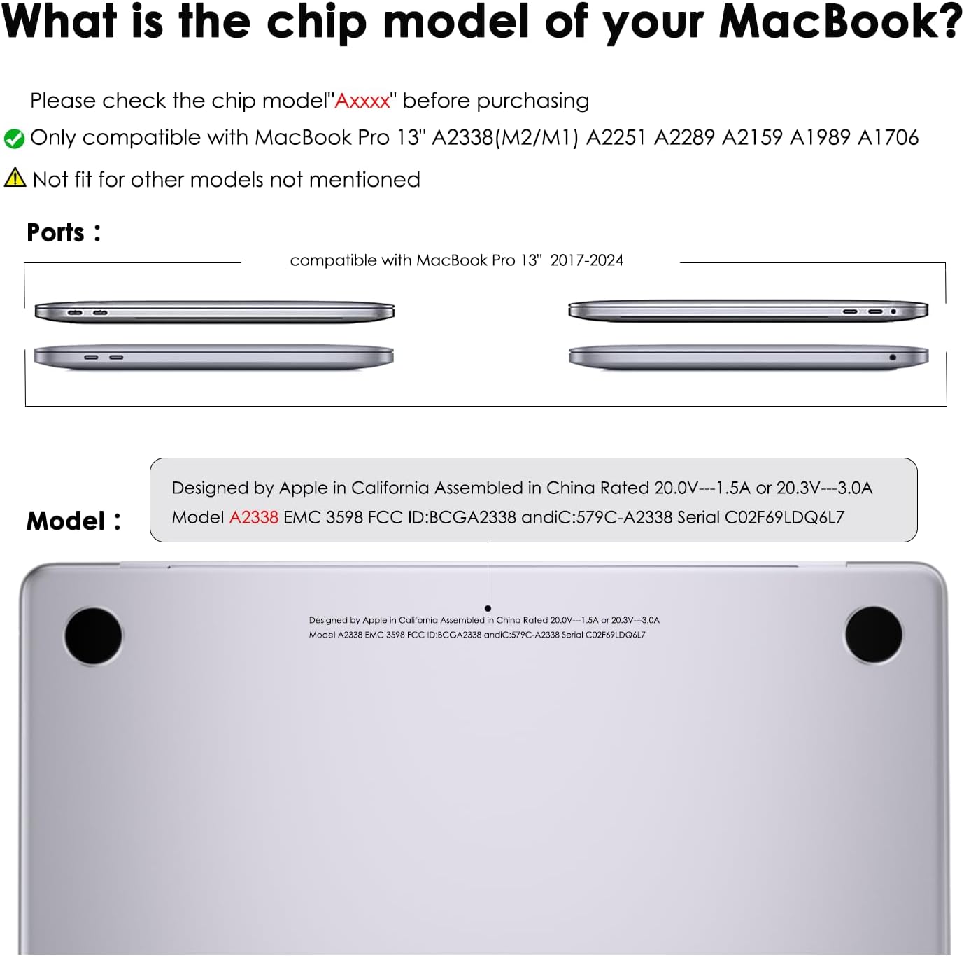 Detalle 2 de eleger bruchsichere Hülle für MacBook Pro 13 Zoll (M1/M2) – mattschwarzes TPU & Hart-PC Case