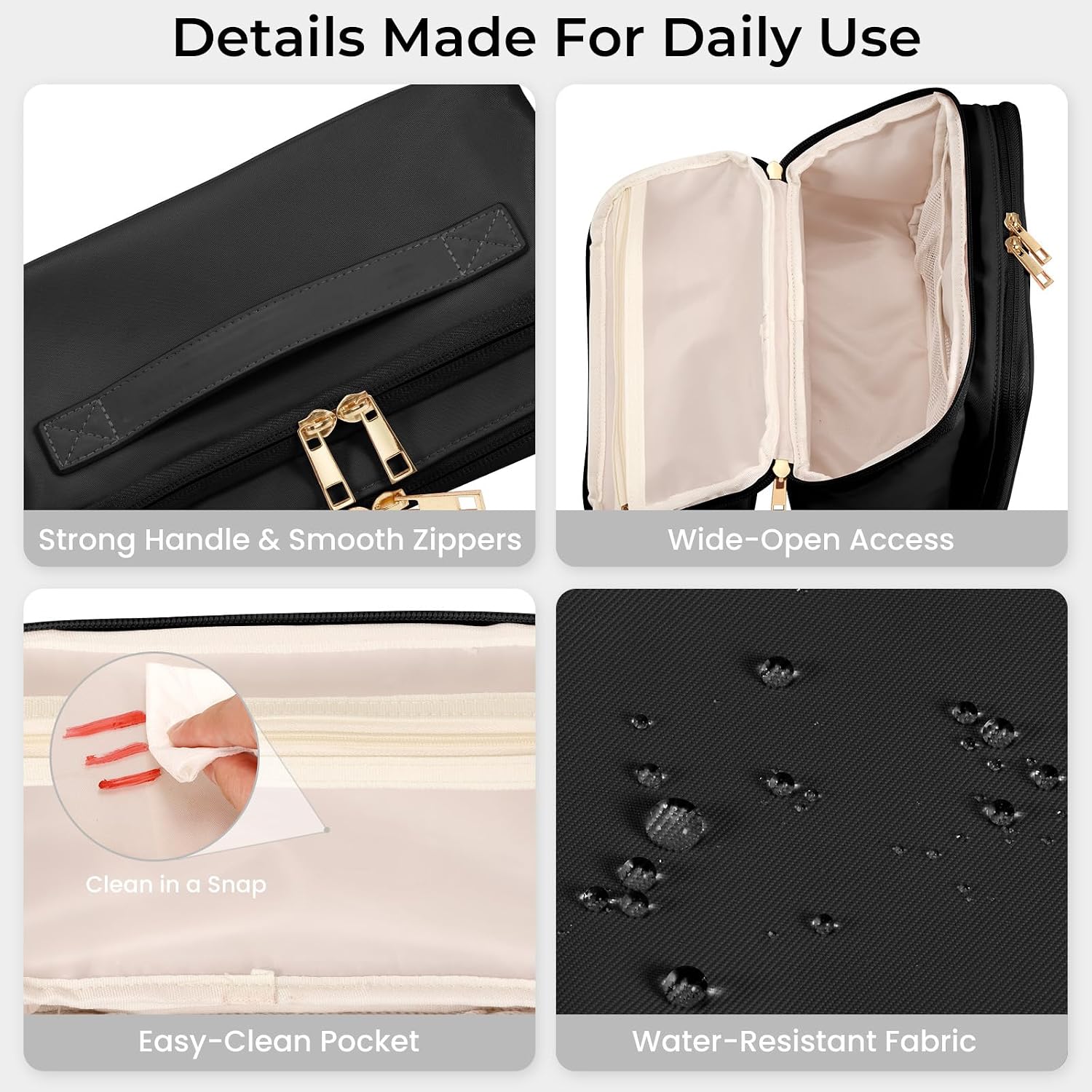 Detalle 1 de HauteHues Travel Makeup Bag, Large Capacity