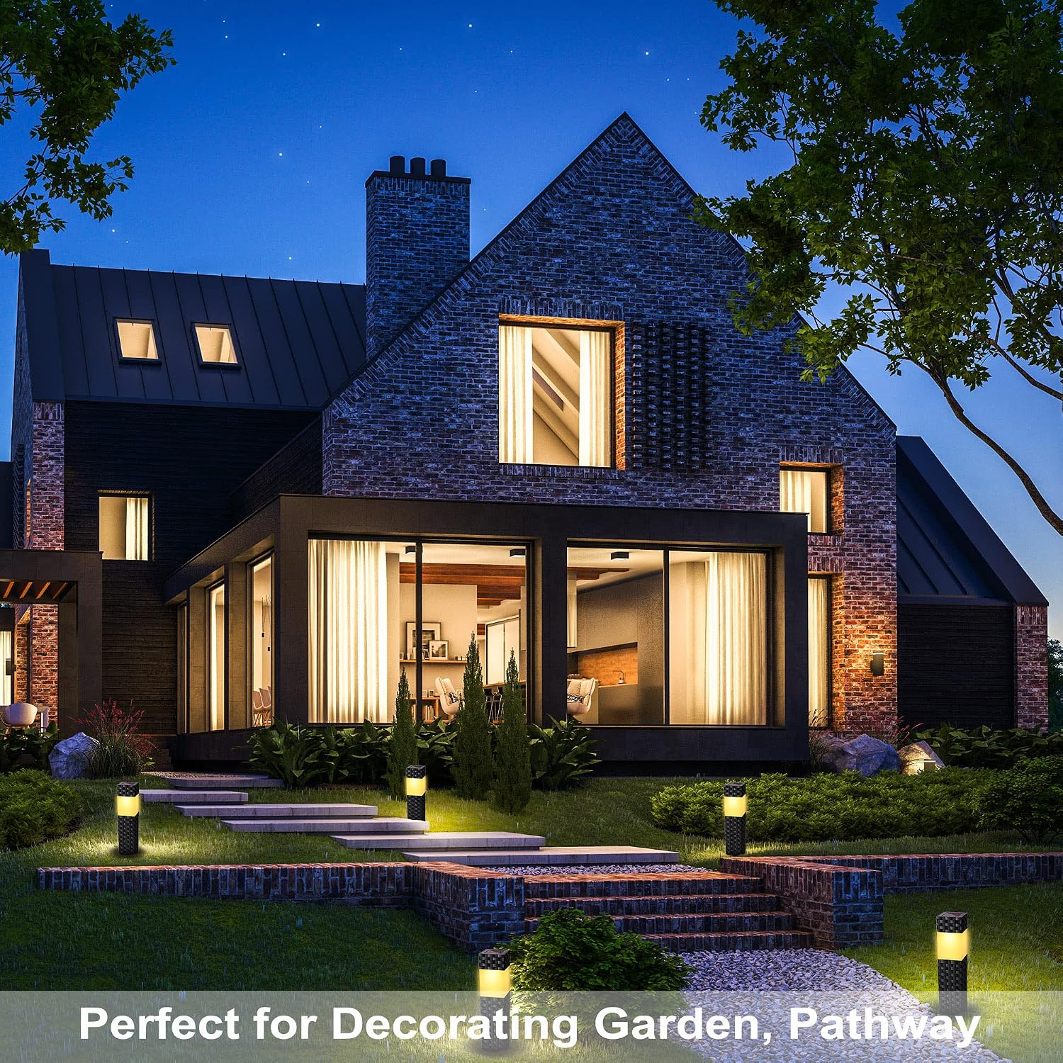 Detalle de Joomer Luces Solares LED Exterior Jardín — Pack 8, IP65, Luz Solar para Caminos y Terraza