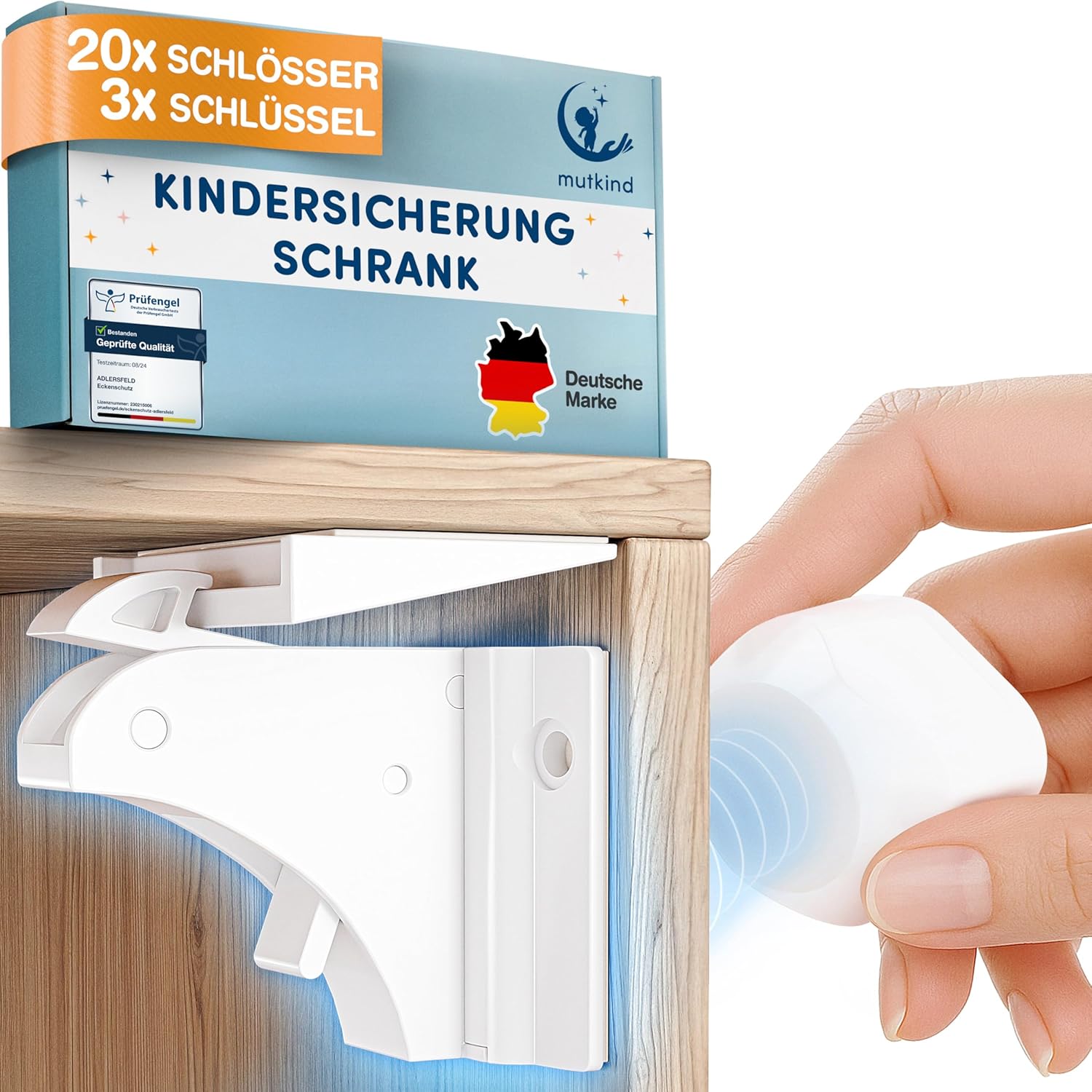 MUTKIND 20x magnetische Kindersicherung für Schränke