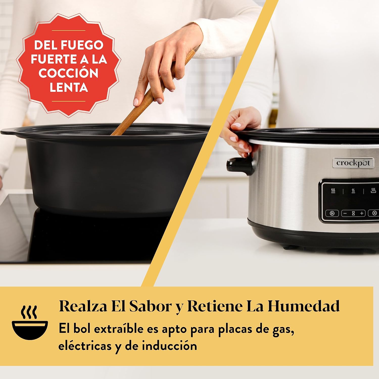 Thumbnail 1 de Crockpot Sizzle & Stew Olla digital, 3.5L, Acero inoxidable 🍲