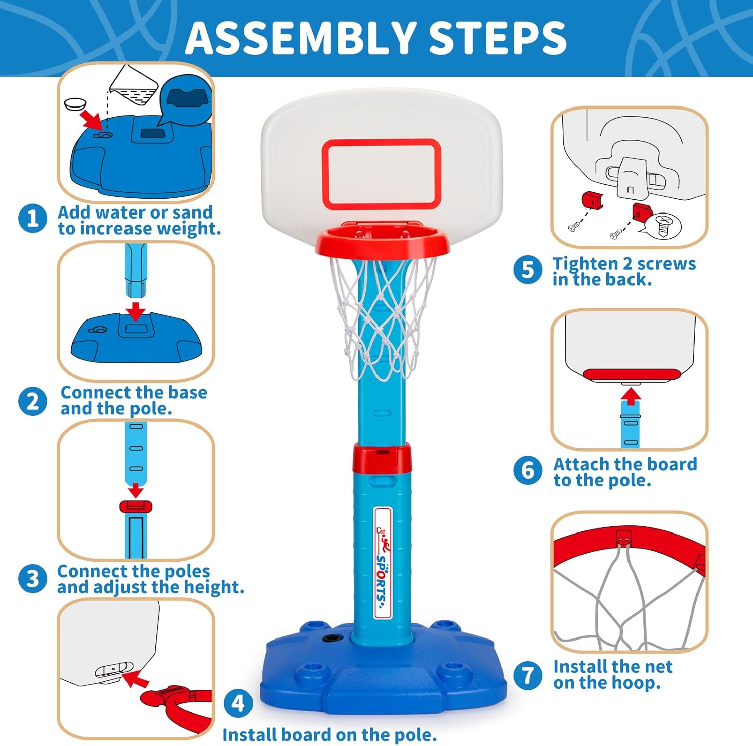 Thumbnail 6 de Toddler Adjustable Basketball Hoop 29.5–41.3 in