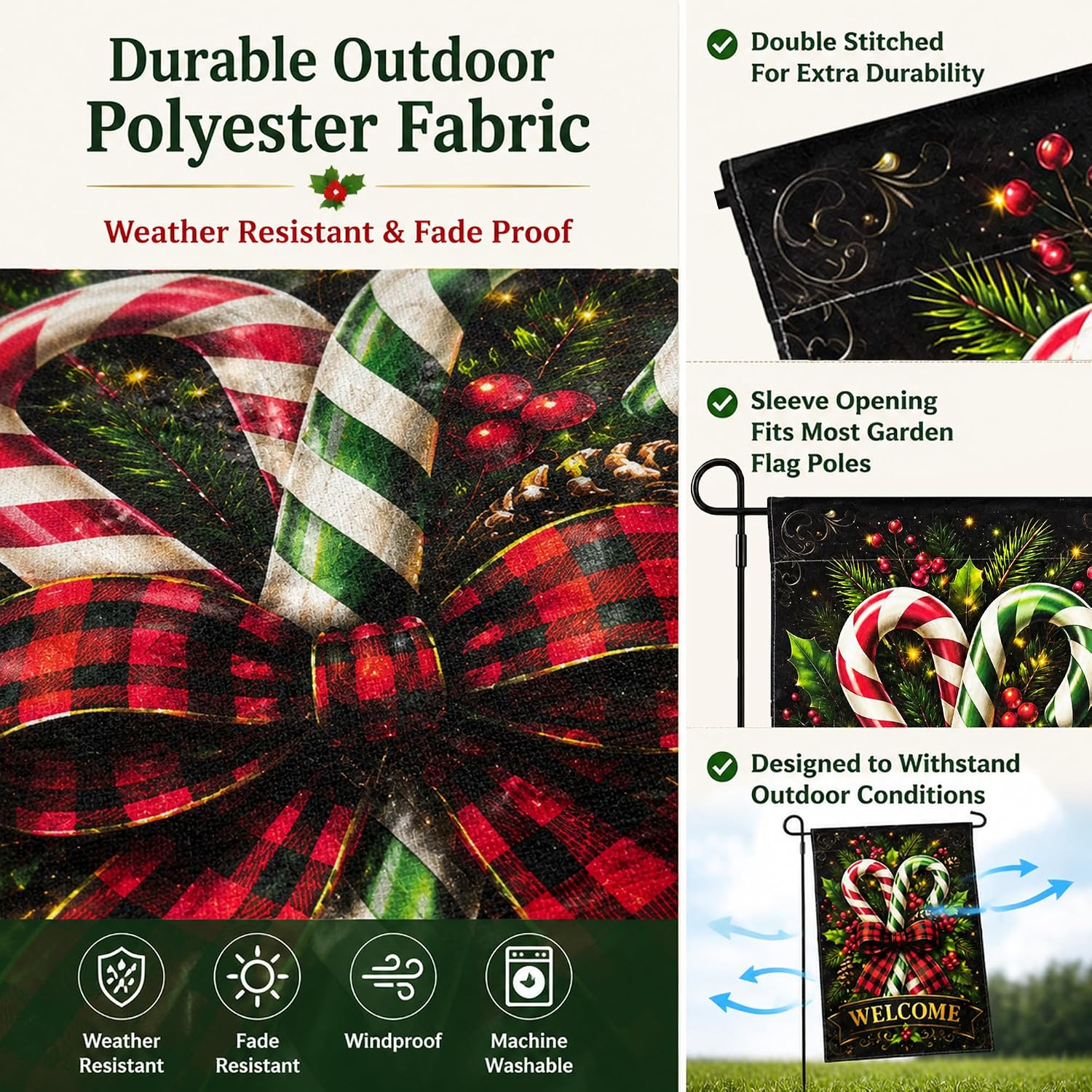 Detalle 1 de Christmas garden flag 12 x 18 inches