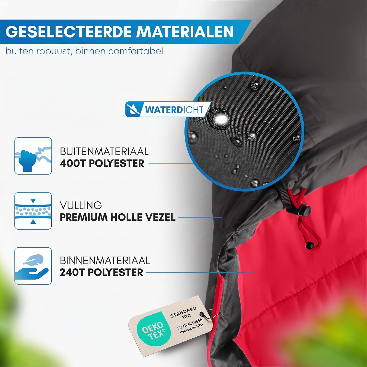 Detalle 2 de NORDMUT mummyslaapzak voor volwassenen van polyester, grijs