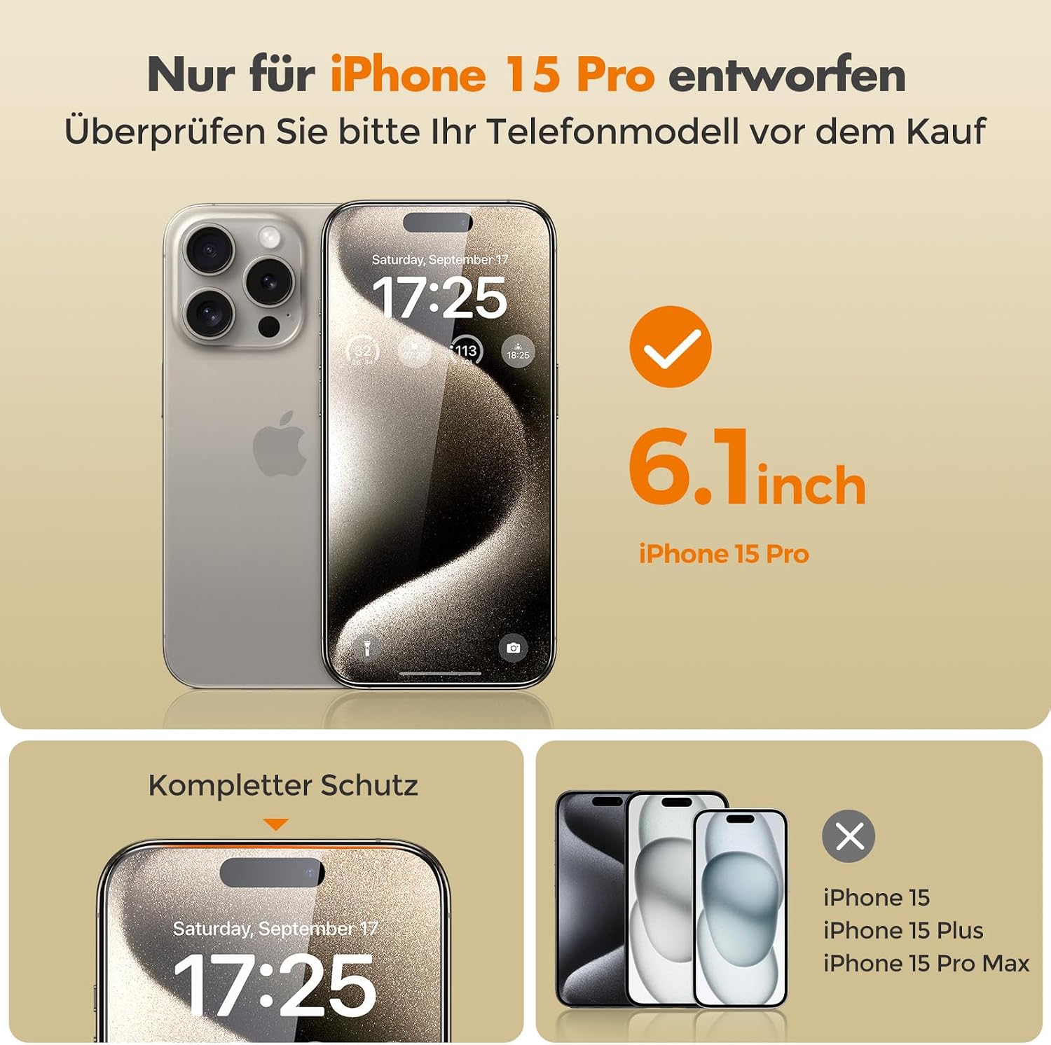 Thumbnail 6 de UNBREAKcable Panzer Sichtschutz Glas iPhone 15 Pro