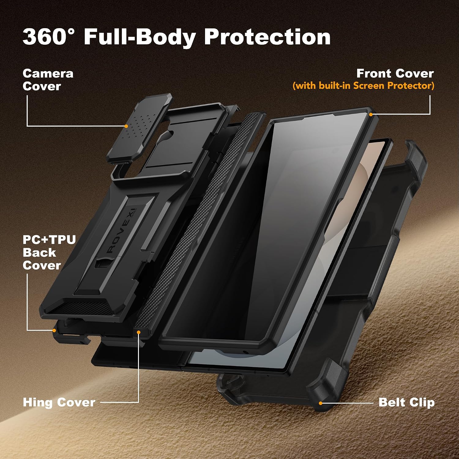 Detalle de TONGATE Galaxy Z Fold 8 Ultra case with belt clip
