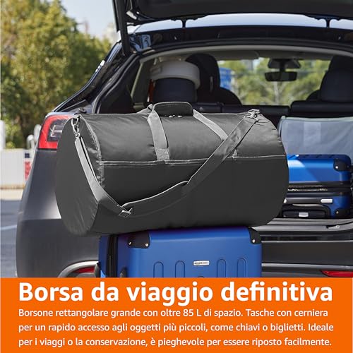 Thumbnail 6 de Amazon Essentials Borsone Pieghevole in Nylon 63,5 cm – Nero, capacità 15,9 kg