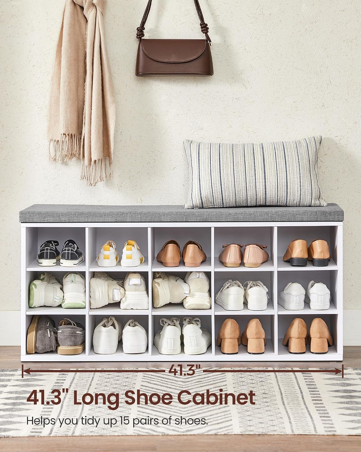 Thumbnail 5 de VASAGLE Shoe Bench, 15 Compartments