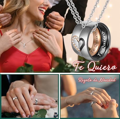 Thumbnail 5 de Gkmamrg San Valentin Regalo aniversario Pareja Collar - Corazón Anillos Colgante para Parejas de Rompecabezas, el Mejor Regalo para ti y tu Amante (Moderno)