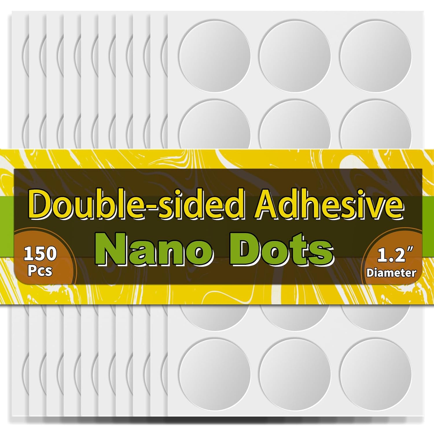 Detalle de Piteno DS150 Double-Sided Adhesive Dots, 1.2-Inch Clear Acrylic, 150 Count