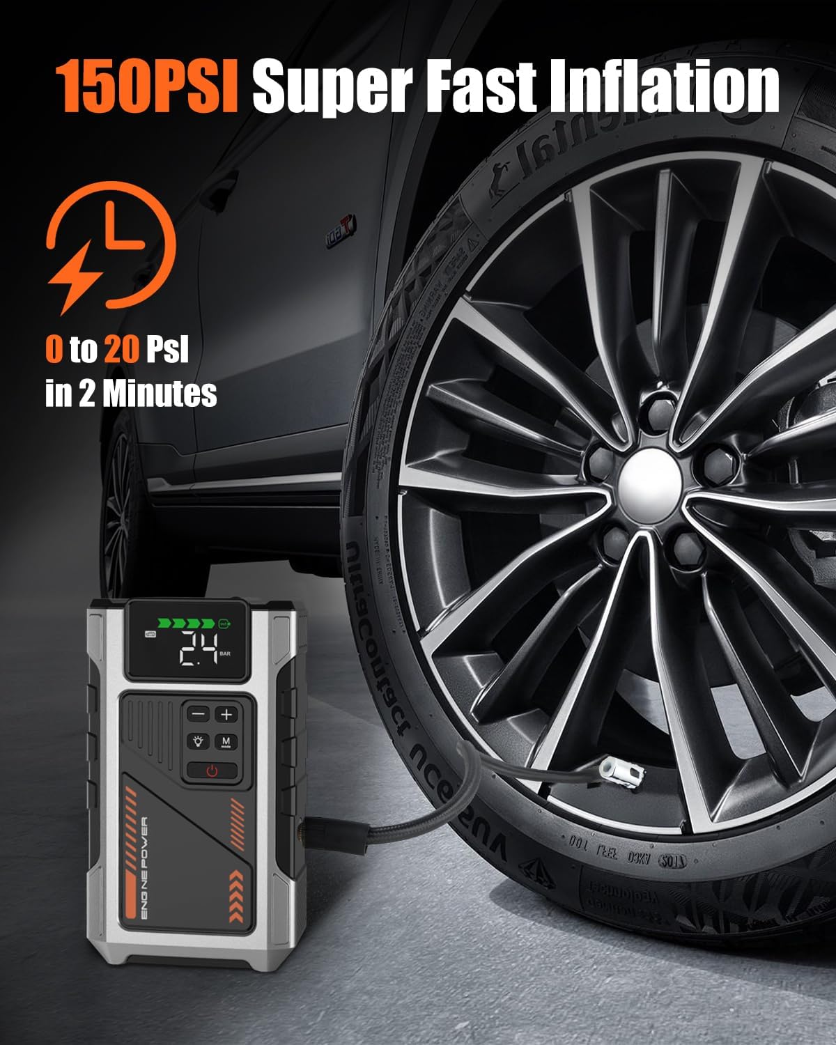 Detalle de Eigotrav PD-JA2 6000A arrancador y compresor 150 PSI