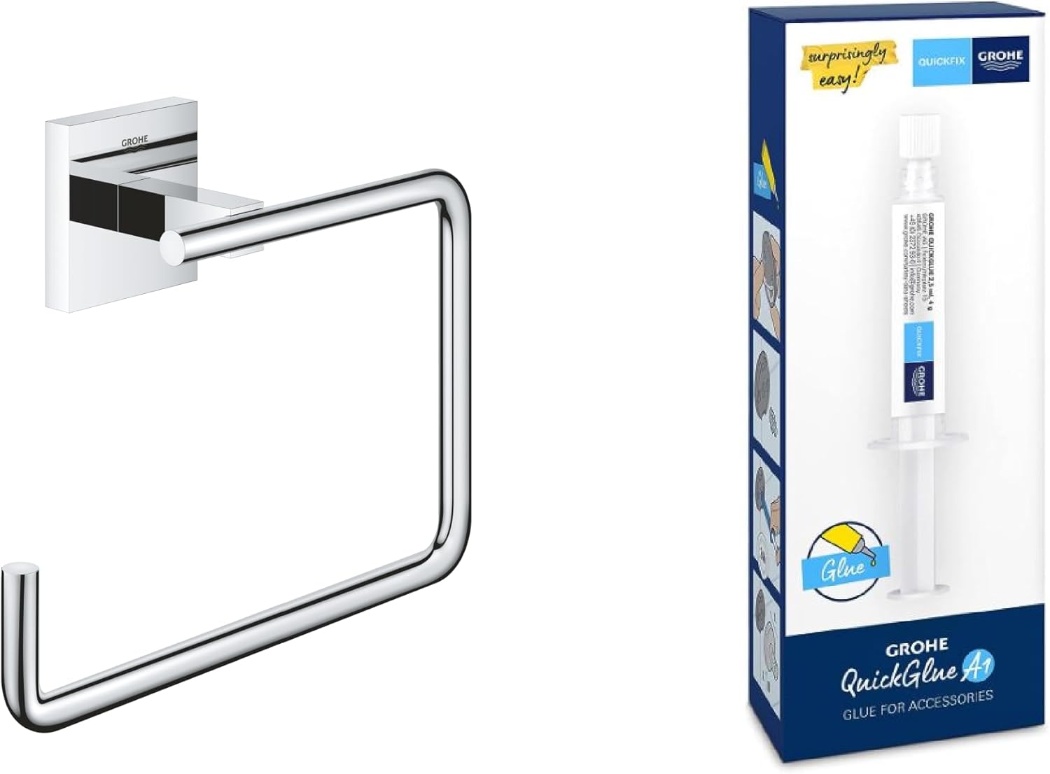 Thumbnail 4 de Anello portasciugamani GROHE Start Cube QuickFix in metallo nero opaco – 409752430