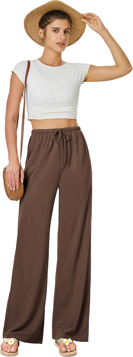 Thumbnail 2 de Glacspyg Damen Palazzo Hose mit hoher Taille – Fließende Beinweite, Strandlook & Taschen