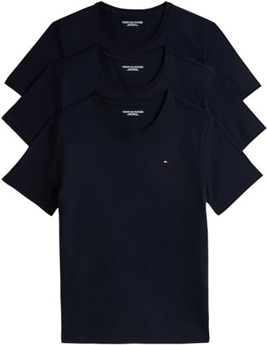Detalle de Tommy Hilfiger pack de 2 camisetas de manga corta para hombre Slim Fit en azul Des Sky (talla L)