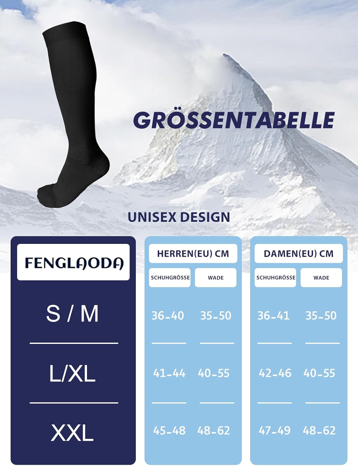 Thumbnail 5 de DDOBB Kompressionsstrümpfe für Damen & Herren – Stützstrümpfe mit 360°-Kompression (4 Paar)