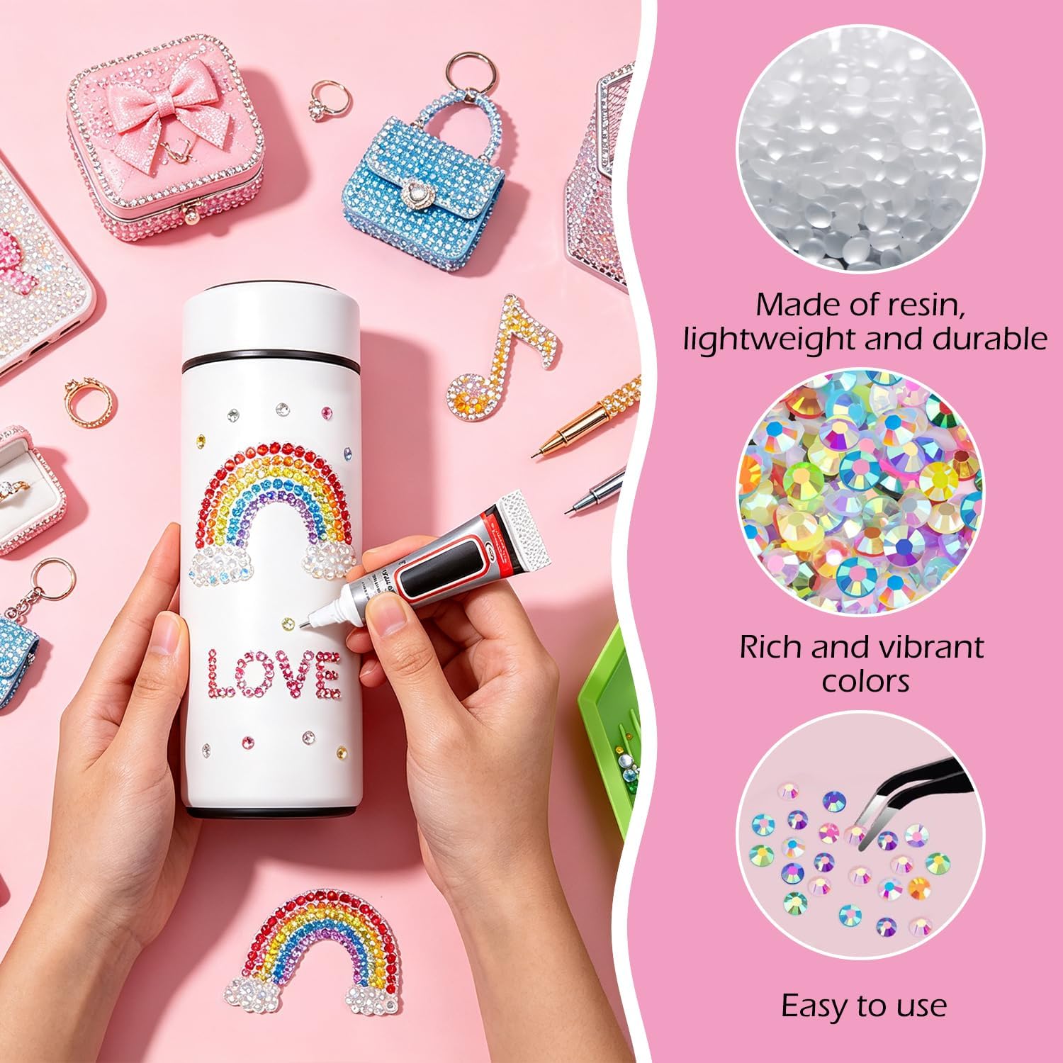 Detalle 2 de NXPUXP 40 Colours Bedazzling Kit Resin Rhinestones 36000pcs