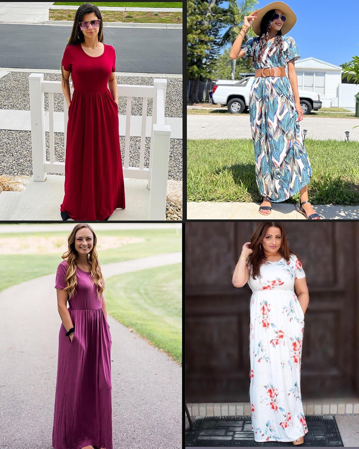 Thumbnail 3 de AUSELILY Women's Classic Short Sleeve Loose Plain Casual Long Maxi Dress (2026)