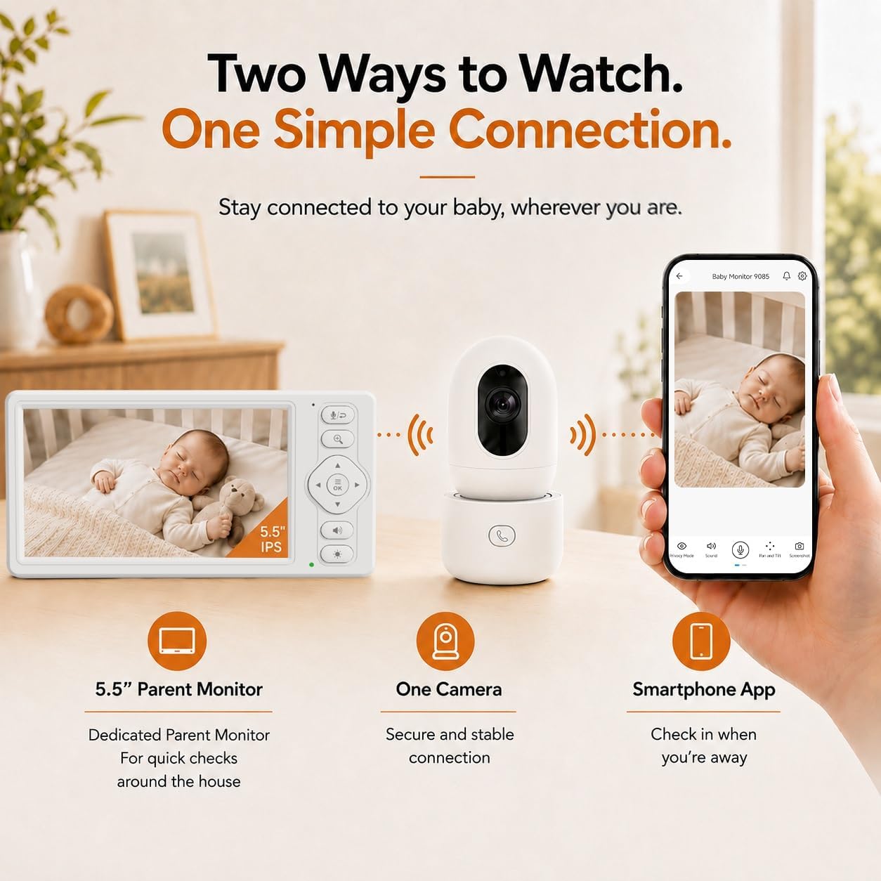 Thumbnail 3 de Blemil 5.5-Inch Wi-Fi Baby Monitor