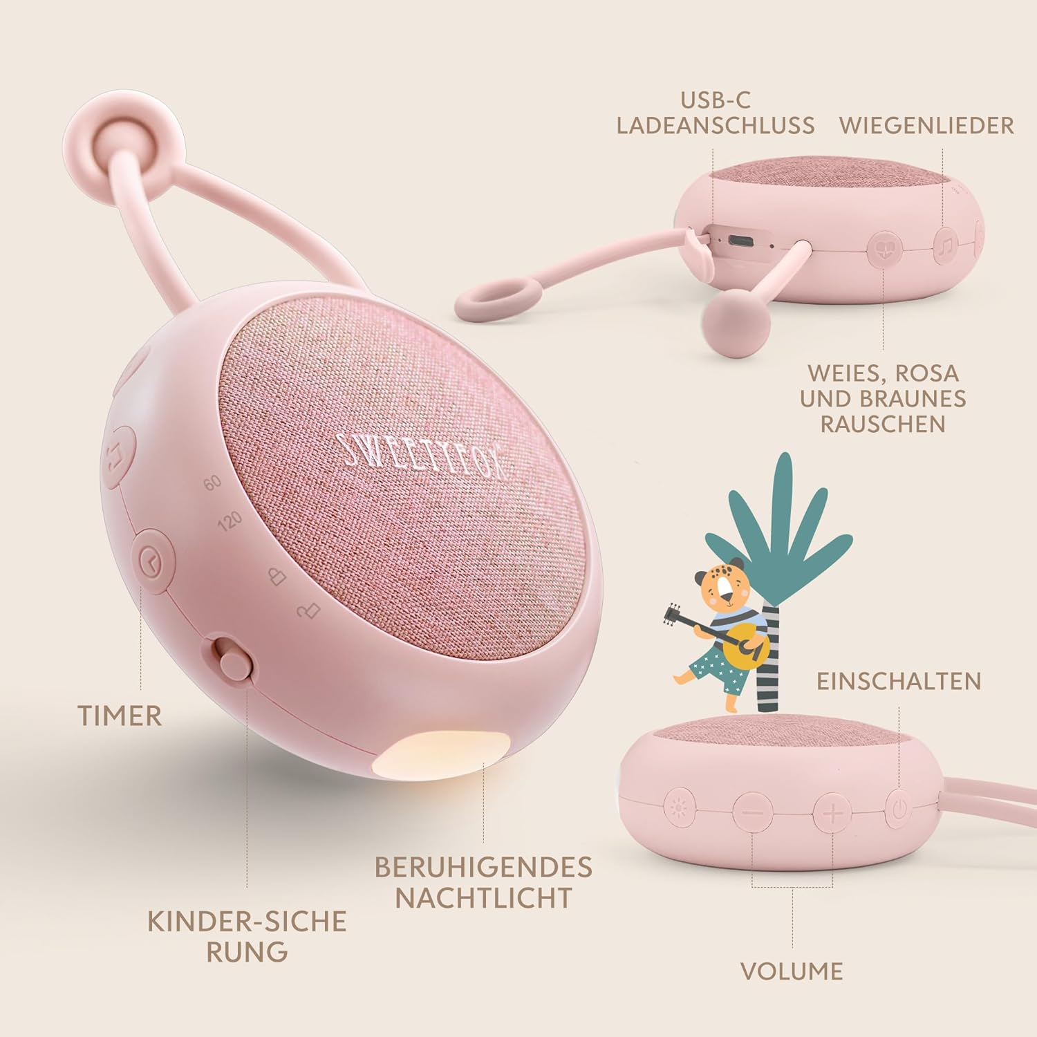 Detalle 2 de Weißes Rauschen Maschine 15 Klänge Rosa