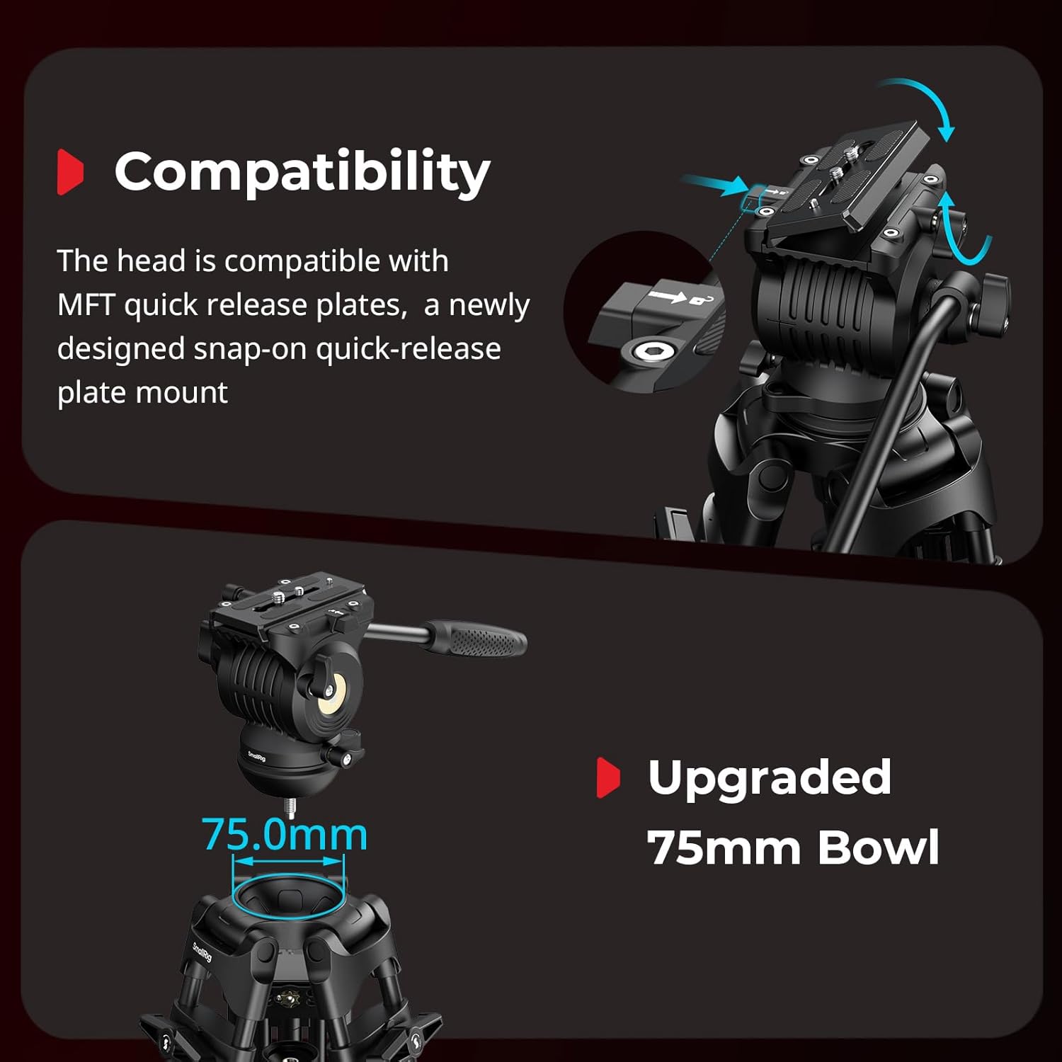 Thumbnail 5 de SmallRig FreeSpeed Heavy Duty Video Tripod, 75" with Fluid Head (FSD14-5442)