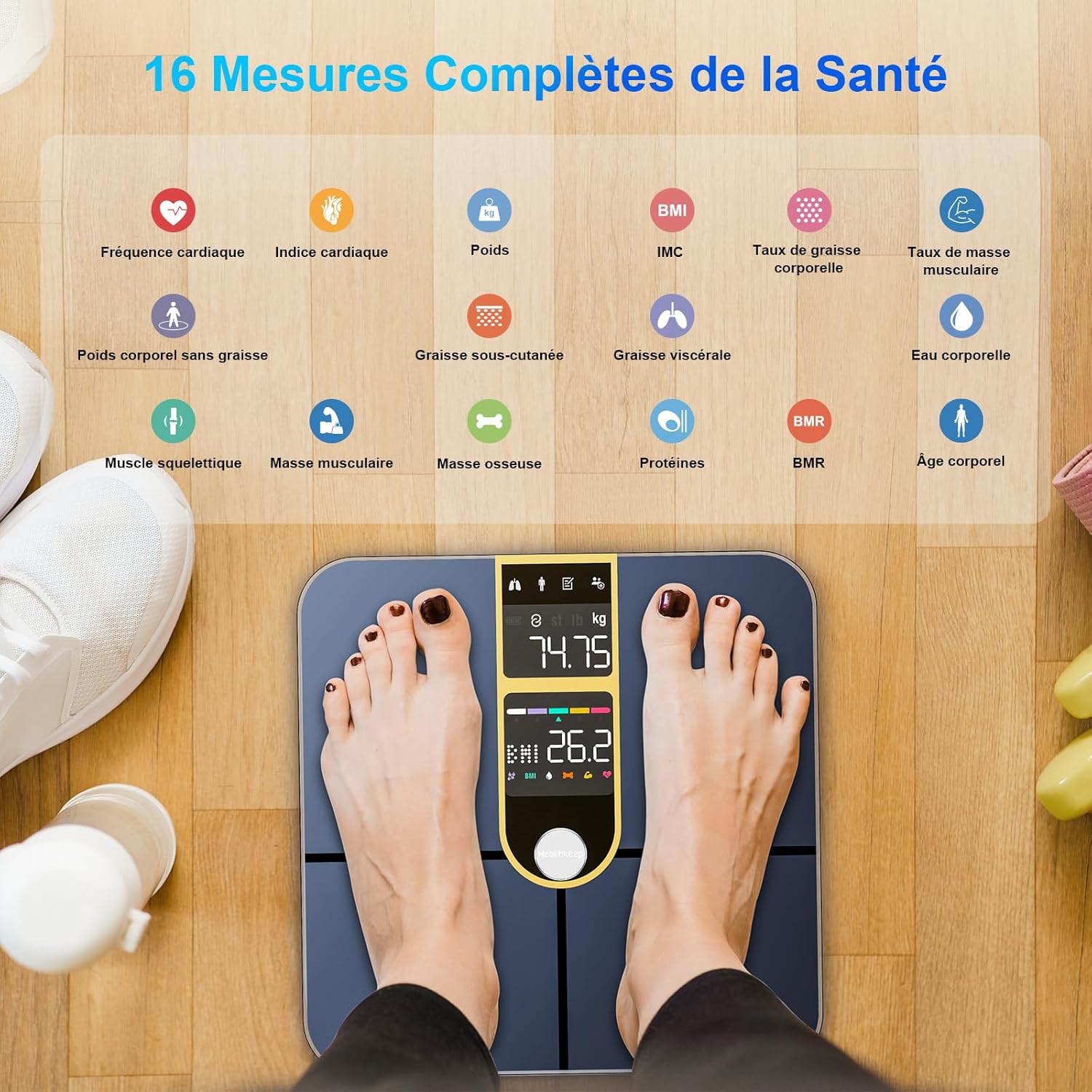 Detalle de Healthkeep Pèse-personne connecté 180 kg ⚖