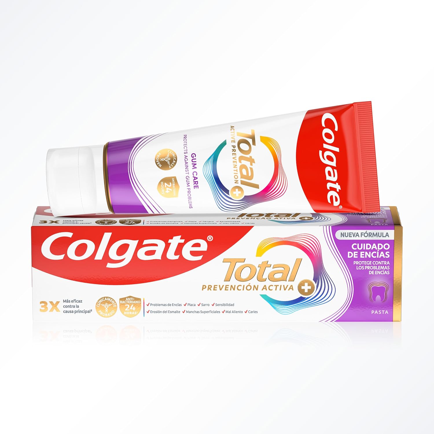 Detalle 2 de Colgate Total Prevención Activa 🦷 Pasta de dientes 4x75ml