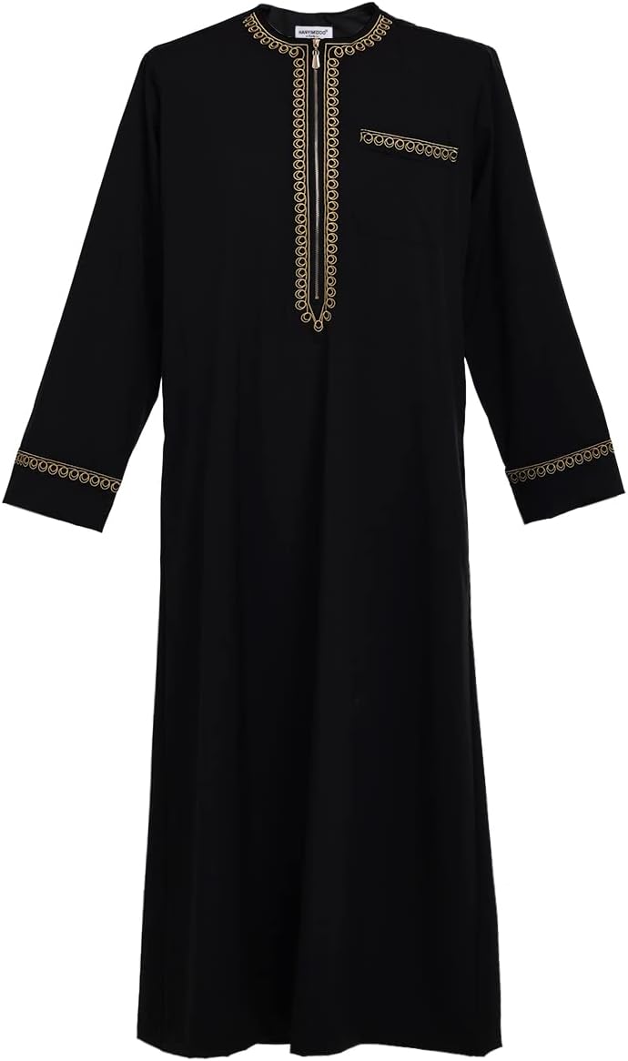 Detalle de CAMDOM Herren Kaftan für Nahen Osten & arabischen Stil mit V-Ausschnitt (Thobe-Look)
