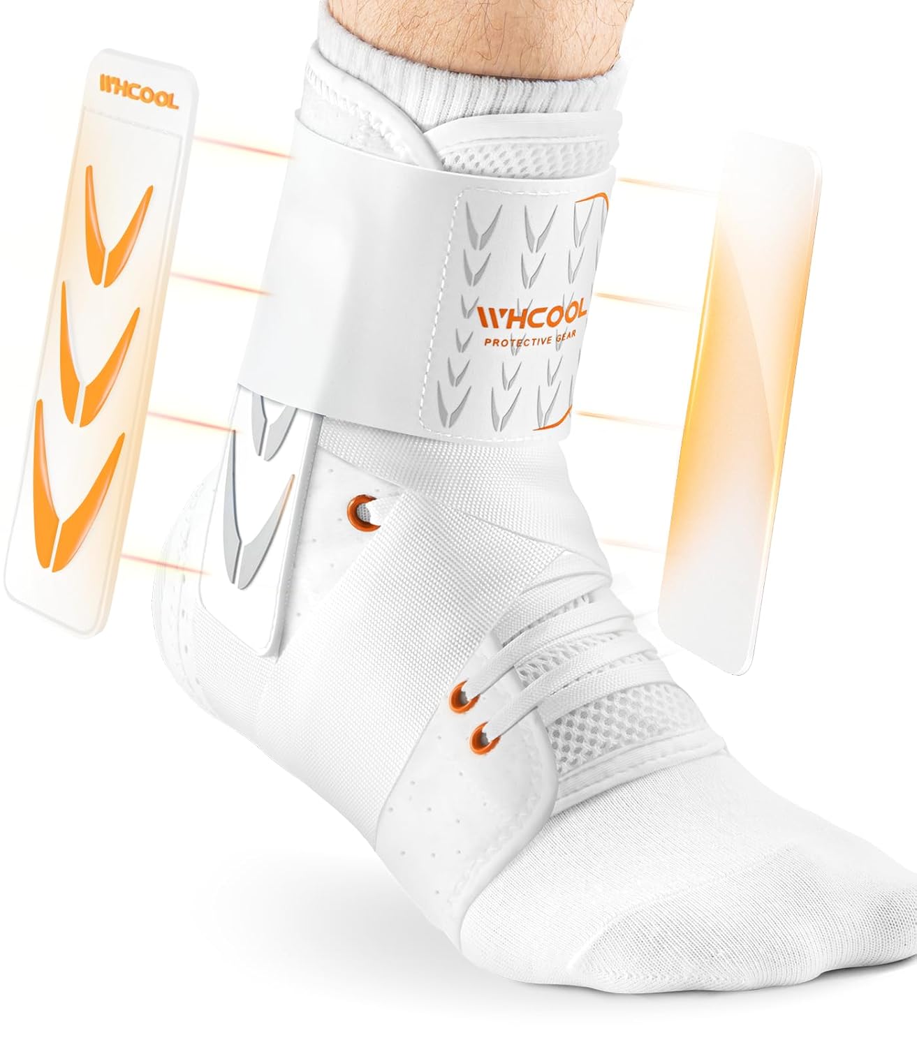 Thumbnail 6 de WHCOOL Knöchelbandage für verstauchte Knöchel, Klettverschluss, atmungsaktiv, 2 Stützpads, 360° Stabilität