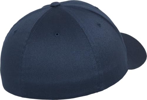 Detalle de Flexfit Wooly Combed Cap – Unisex Baseballkappe, Navy, Jugendgröße