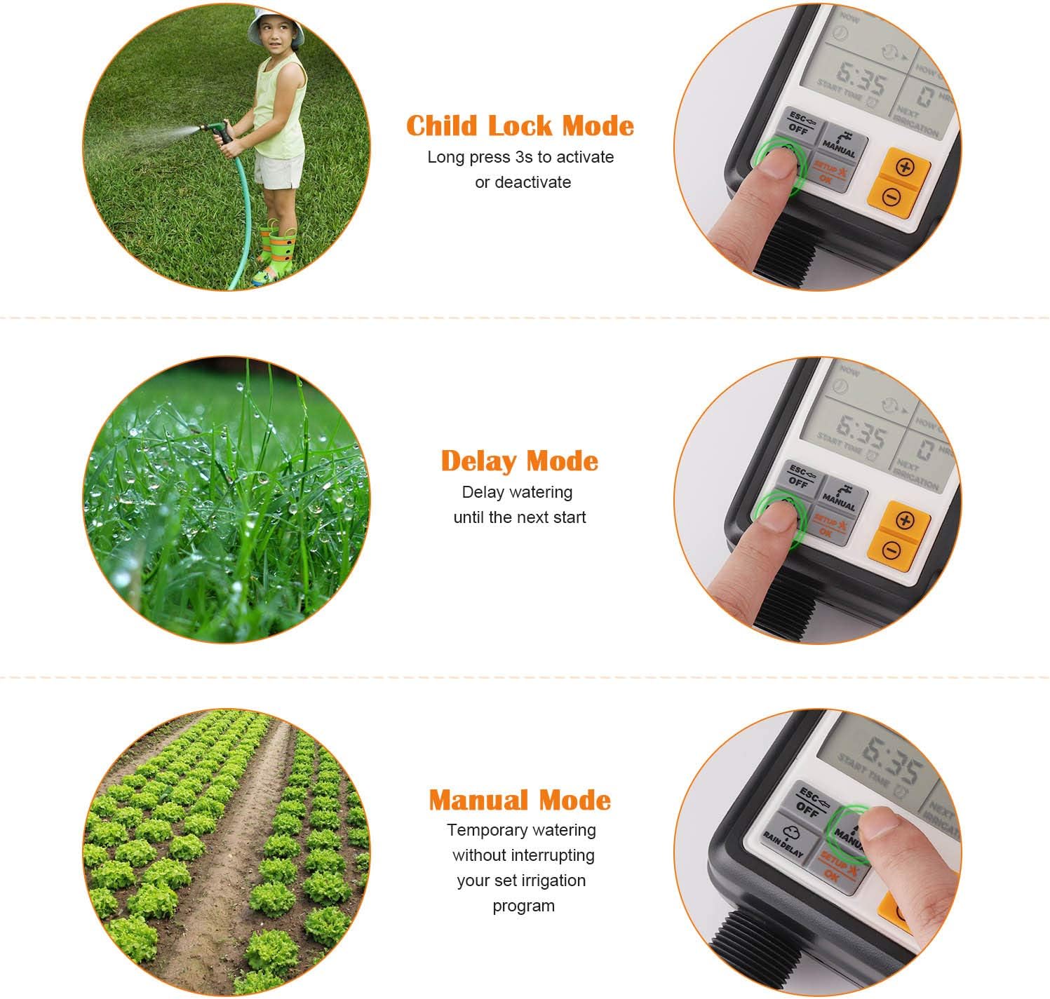 Detalle de Johgee Programmator per Irrigation Giardino IP65 con Timer Digitale e LCD 3