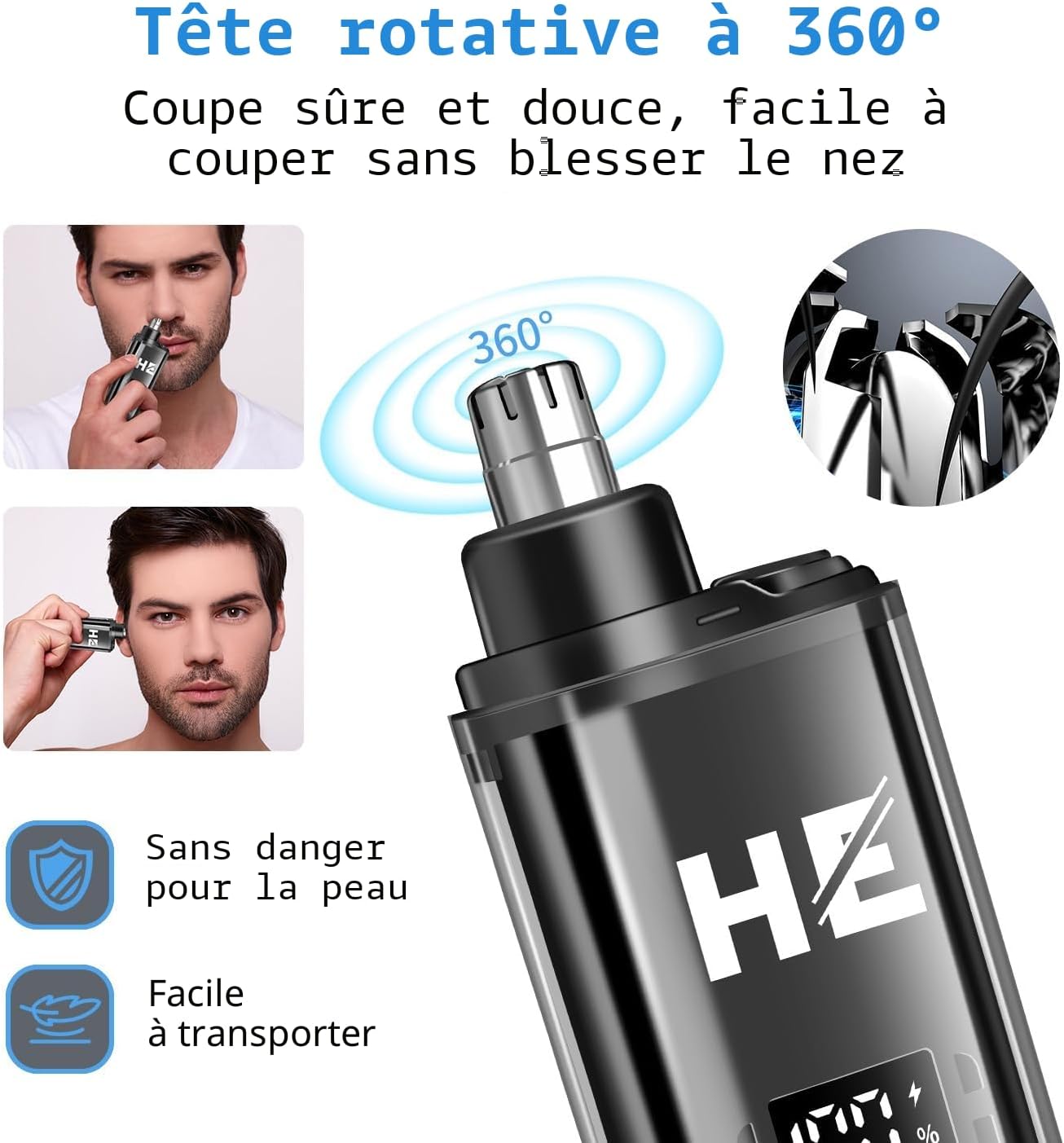 Thumbnail 6 de HIENA PRO Tondeuse à cheveux professionnelle pour hommes – 4 en 1, kit sans fil rechargeable