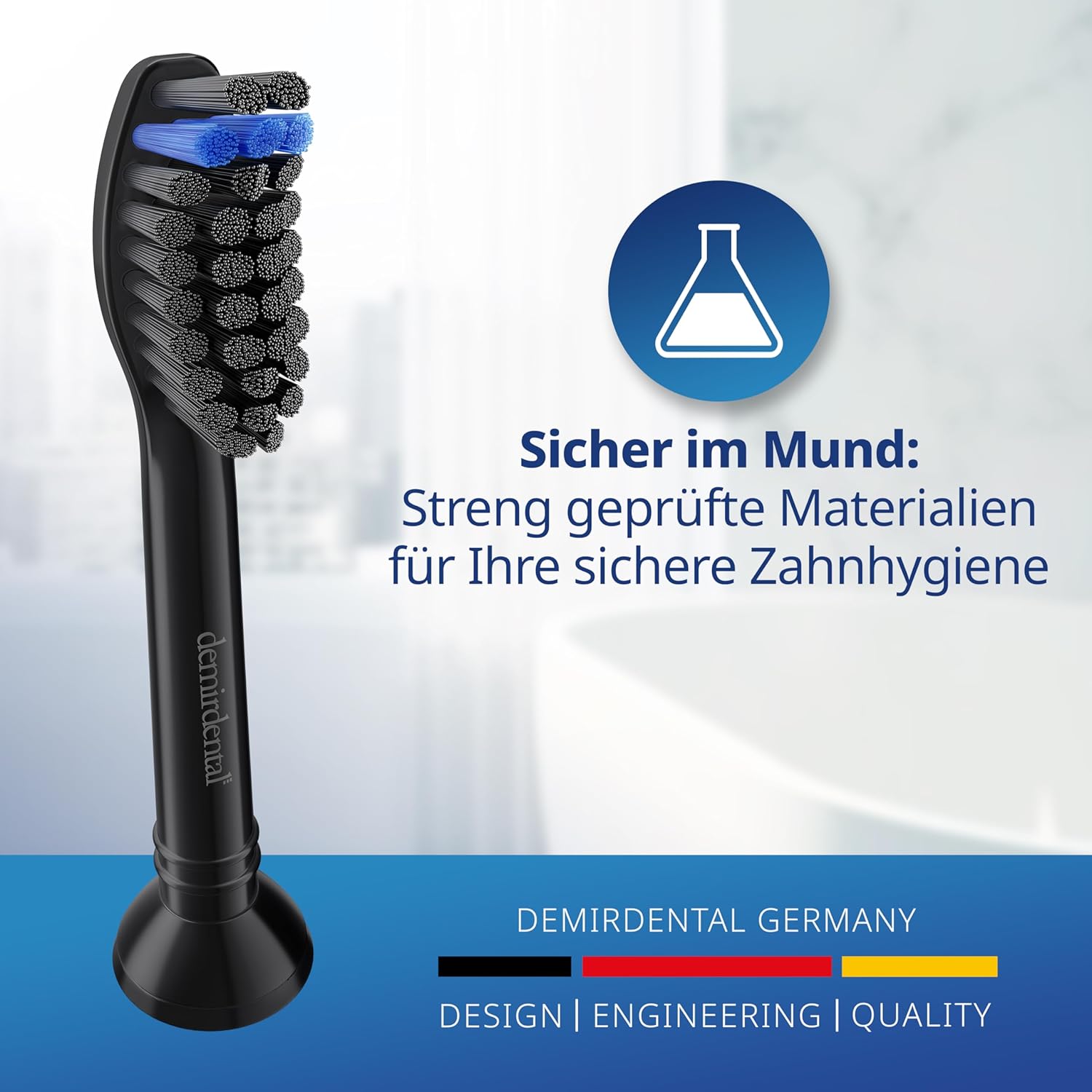 Thumbnail 4 de demirdental Aktivkohle Ersatzbürsten für Philips Sonicare – Medium, schwarz, 8er Set (entspricht HX9058MB)