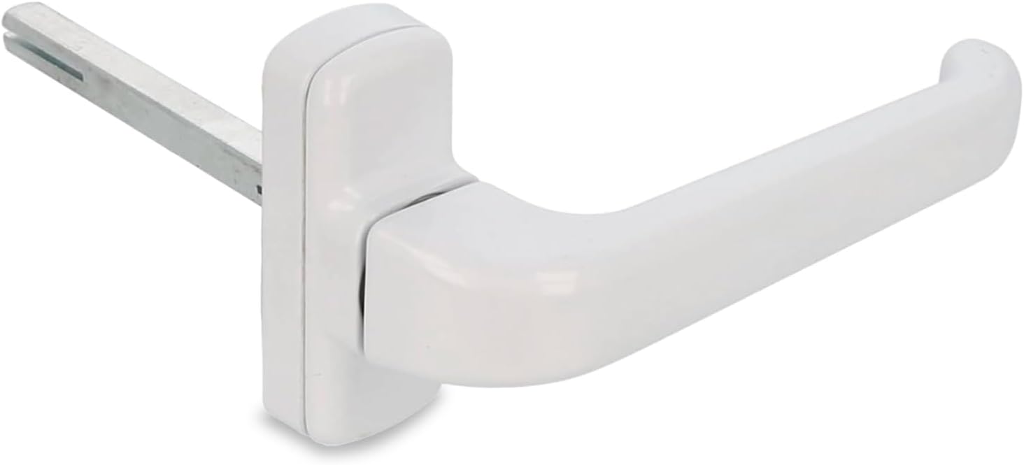 AMIG Epsilon: Maniglia per porta con rosetta in alluminio, bianco, 132 x 70 mm, rosetta 8 mm (Dx/Sx reversibile)