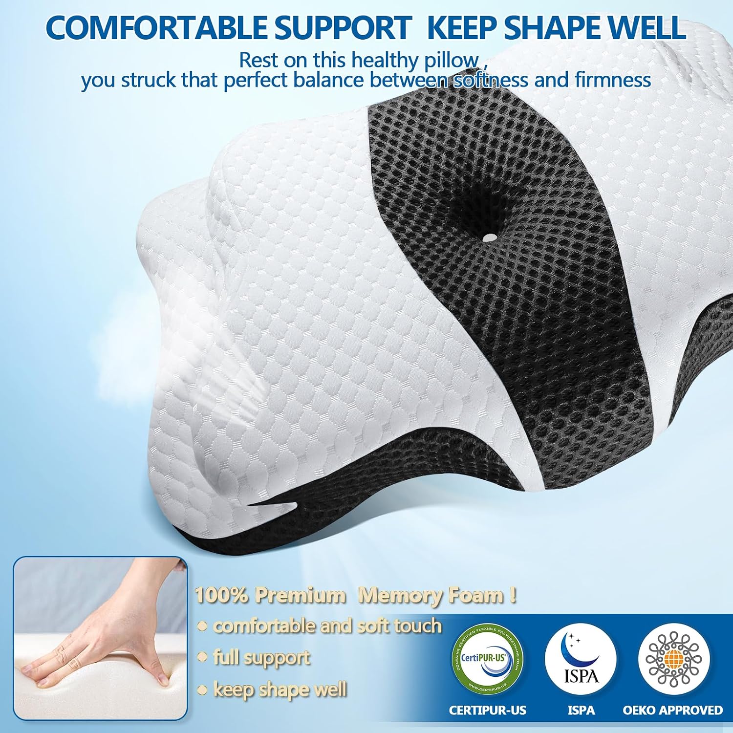 Thumbnail 4 de CHxxy pillow 001 Cervical Memory Foam Pillow, Queen Adjustable Contour