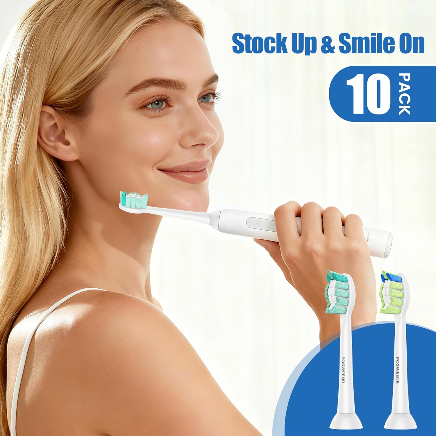 Thumbnail 5 de POSWEENR Replacement Toothbrush Heads 10 Pack 🪥