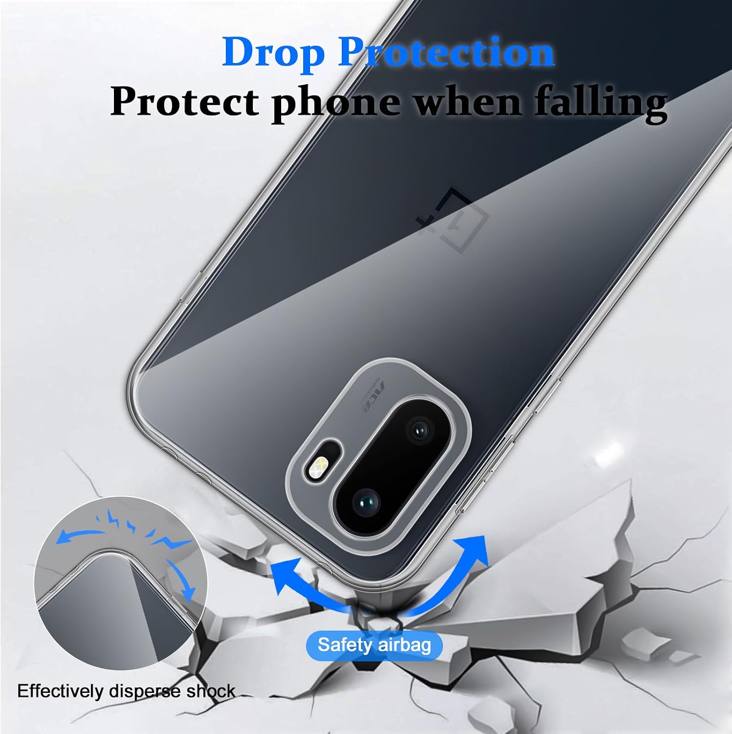 Detalle de Liilaa Hülle für OnePlus 15R 5G mit Panzerglas: Schutzfolie (2x), TPU-Case, kratz- & stoßfest, transparent